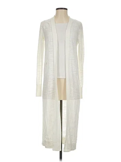 Pre-owned Athleta Cardigan Sweater In White