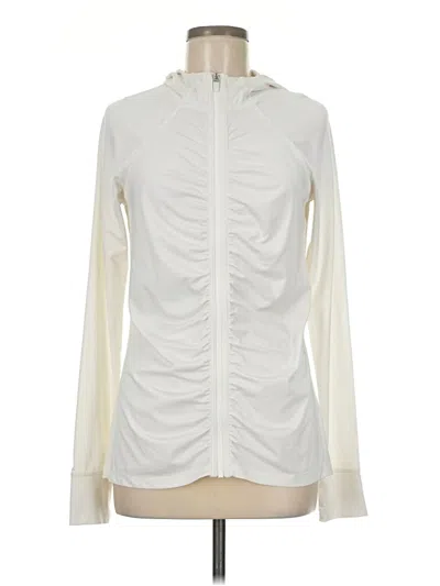 Pre-owned Athleta Cardigan Sweater In White