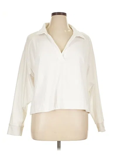 Pre-owned Athleta Cardigan Sweater In White