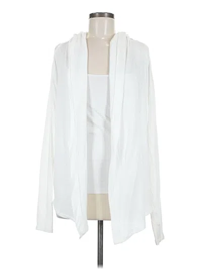 Pre-owned Athleta Cardigan Sweater In White