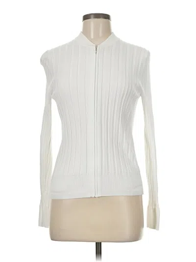 Pre-owned Athleta Cardigan Sweater In White