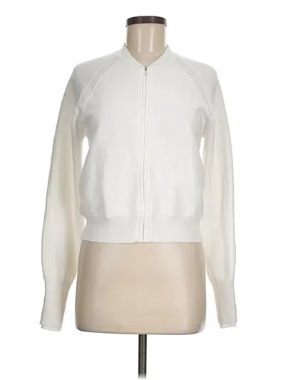 Pre-owned Athleta Cardigan Sweater In White