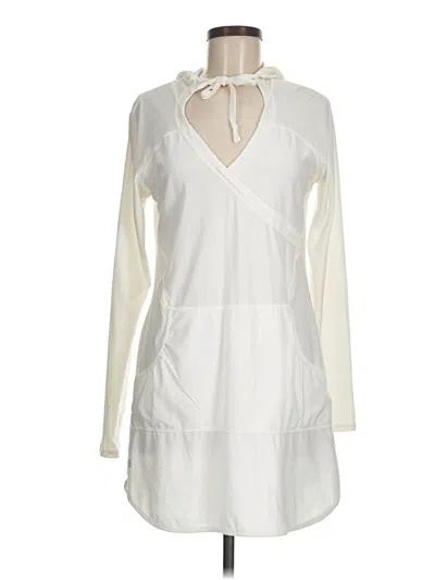 Pre-owned Athleta Cardigan Sweater In White