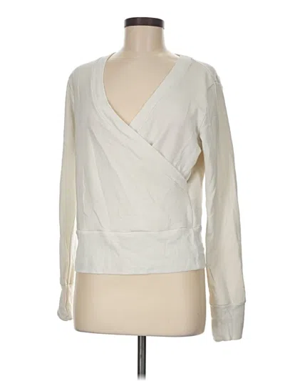 Pre-owned Athleta Cardigan Sweater In White