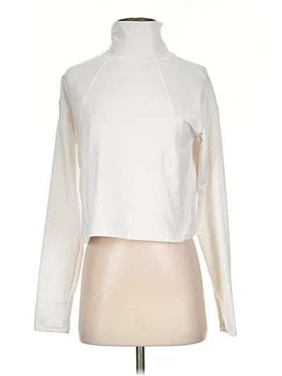 Pre-owned Athleta Cardigan Sweater In White