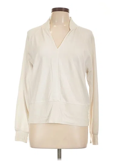 Pre-owned Athleta Cardigan Sweater In White