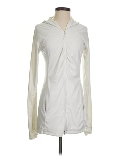 Pre-owned Athleta Cardigan Sweater In White