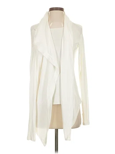 Pre-owned Athleta Cardigan Sweater In White