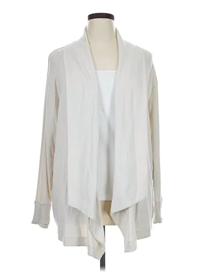 Pre-owned Athleta Cardigan Sweater In White