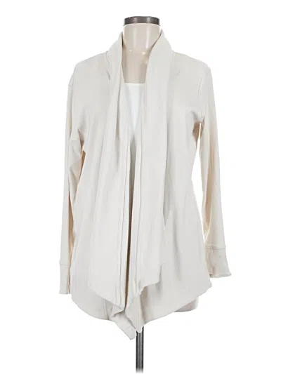 Pre-owned Athleta Cardigan Sweater In White