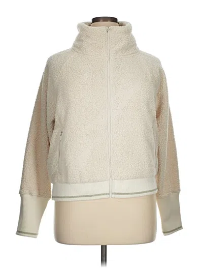 Pre-owned Athleta Cardigan Sweater In White
