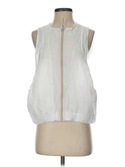 Pre-owned Athleta Cardigan Sweater In White