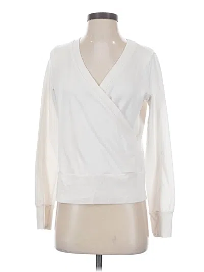 Pre-owned Athleta Cardigan Sweater In White