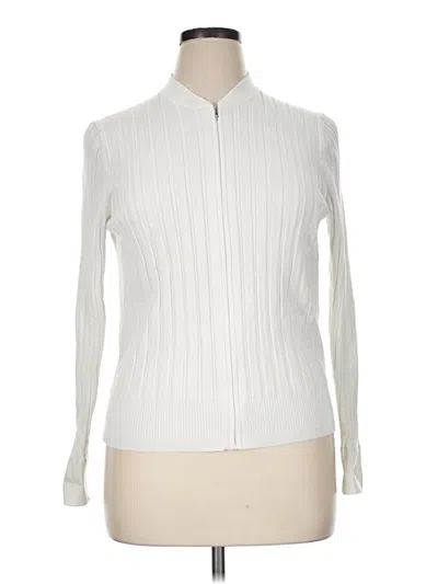 Pre-owned Athleta Cardigan Sweater In White
