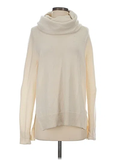 Pre-owned Athleta Cashmere Pullover Sweater In White