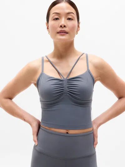 Athleta Cinch Cami Crop Bra In Gray
