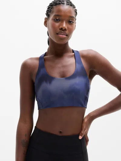 Athleta Circuit Train Sports Bra D-dd In Motion Abstract Navy