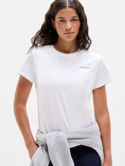 Athleta Classic Cotton Graphic Tee In Path Tee White