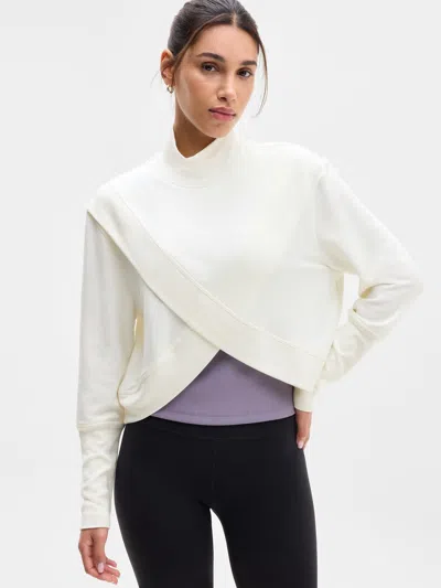 Athleta Coaster Luxe Mock Neck Sweatshirt In Pearl