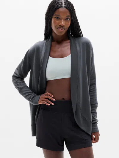 Athleta Coaster Luxe Open Cardigan In Ash
