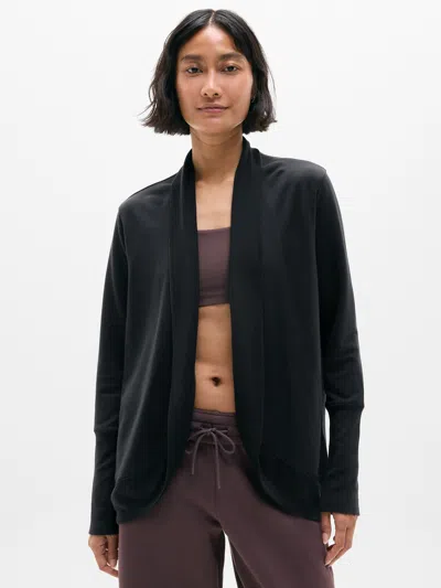 Athleta Coaster Luxe Open Cardigan In Black