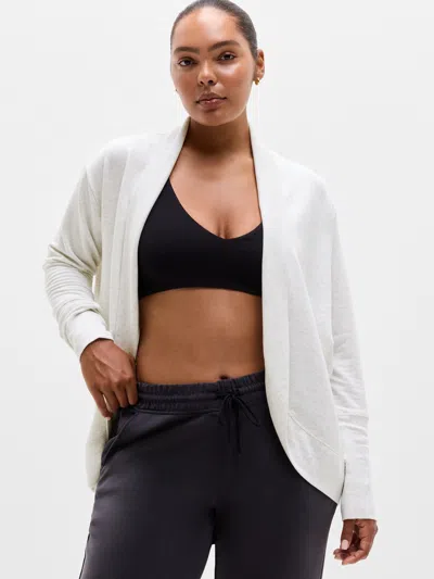 Athleta Coaster Luxe Open Cardigan In Fog Grey Heather