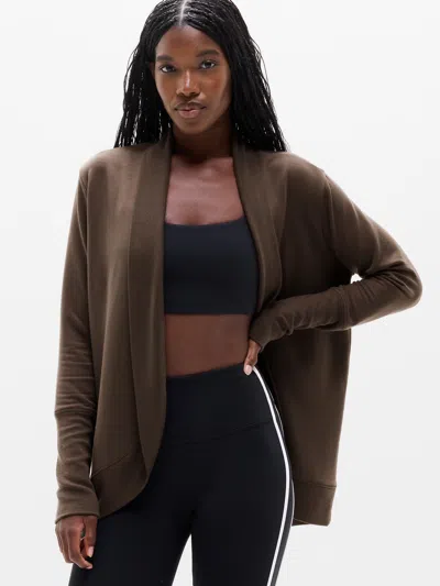 Athleta Coaster Luxe Open Cardigan In Truffle