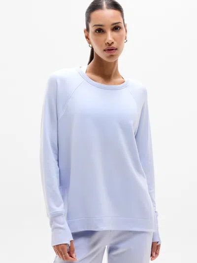 Athleta Coaster Luxe Recover Sweatshirt In Blue