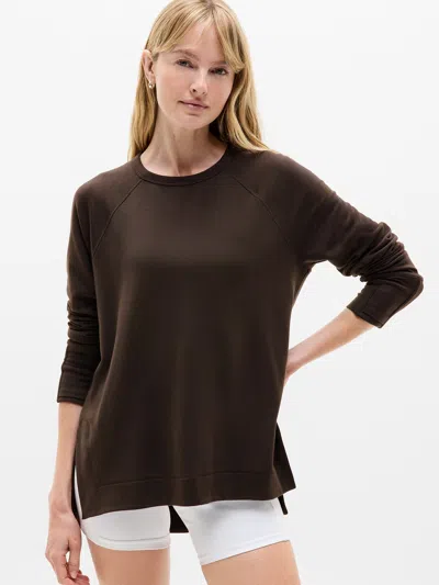 Athleta Coaster Luxe Recover Sweatshirt In Brown