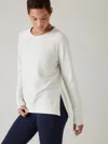 Athleta Coaster Luxe Recover Sweatshirt In Fog Grey Heather