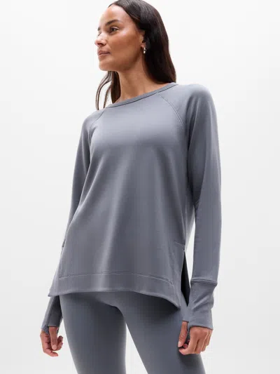 Athleta Coaster Luxe Recover Sweatshirt In Gray