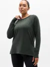 Athleta Coaster Luxe Recover Sweatshirt In Green