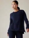 Athleta Coaster Luxe Recover Sweatshirt In Navy