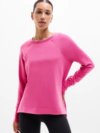 Athleta Coaster Luxe Recover Sweatshirt In Pink