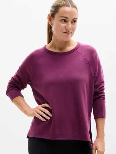 Athleta Coaster Luxe Recover Sweatshirt In Purple