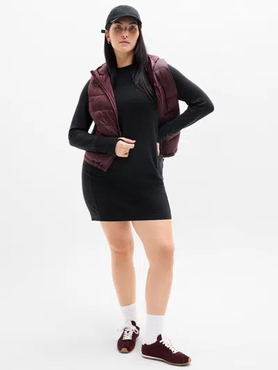 Athleta Coaster Luxe Sweatshirt Dress In Black