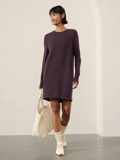 Athleta Coaster Luxe Sweatshirt Dress In Iris