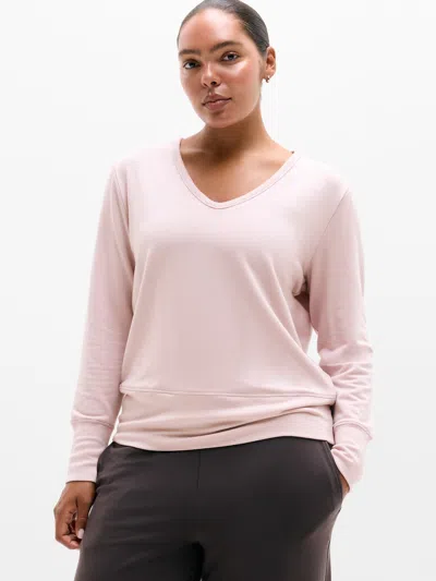 Athleta Coaster Luxe V-neck Sweatshirt In Halo