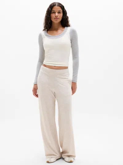 Athleta Coaster Luxe Wide Leg Pant In Sandstone Heather
