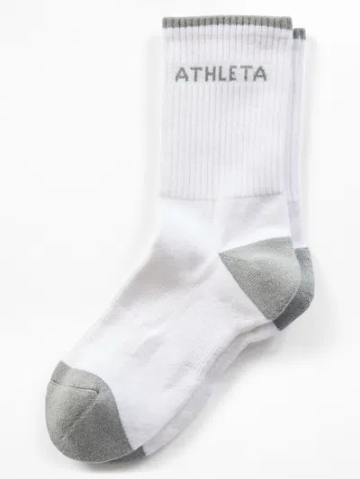Athleta Colorblock Everyday Crew Sock In Gray