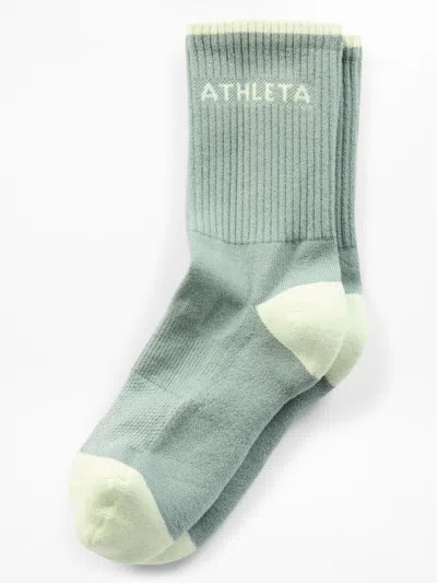 Athleta Colorblock Everyday Crew Sock In Green