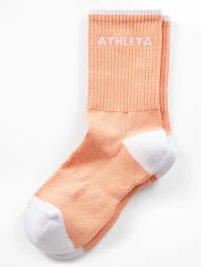 Athleta Colorblock Everyday Crew Sock In Orange
