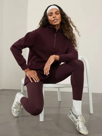 Athleta Cozy Karma 1/2 Zip Sweatshirt In Spiced Cabernet