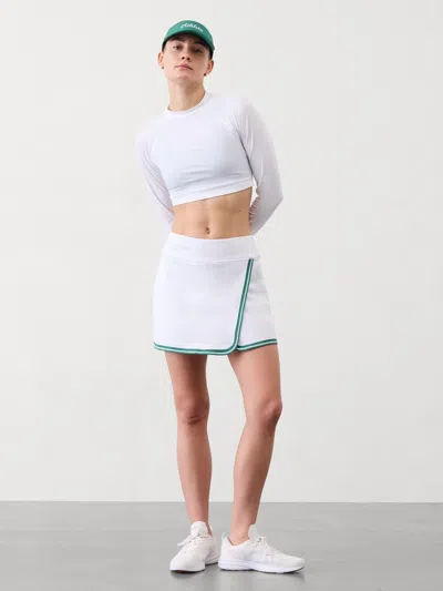 Athleta Crosscourt High Rise Tipped 14" Skort In White/trillium