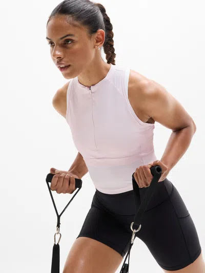Athleta Crosstrain Zip Tank In Sand