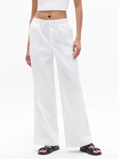 Athleta Drift Mid Rise Poplin Pant In Bright White