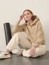 Athleta Easy Fleece 1/2 Zip Hoodie In Dune Heather