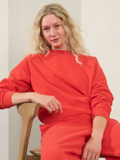 Athleta Easy Fleece Crew Sweatshirt In Cardinal