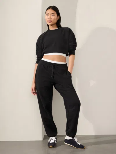 Athleta Easy Fleece Mid Rise Jogger In Black