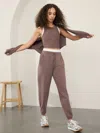 Athleta Easy Fleece Mid Rise Jogger In Smoky Rose